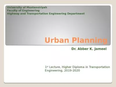 Urban Planning Dr.   Abber