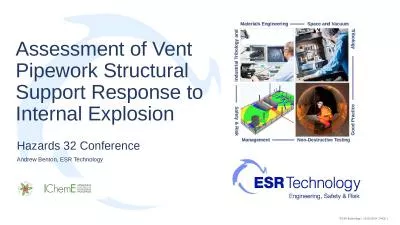 Assessment of Vent Pipework Structural Support Response to Internal Explosion