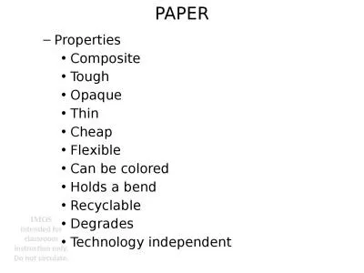 Paper Properties Composite