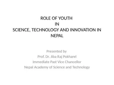 ROLE OF YOUTH  IN SCIENCE, TECHNOLOGY AND INNOVATION IN NEPAL