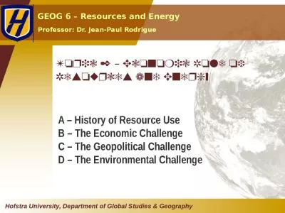 Topic 2 –  Economic Role of Resources and Energy