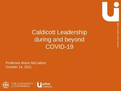 Caldicott Leadership during and beyond COVID-19