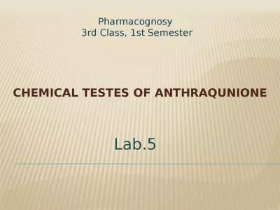 CHEMICAL TESTES OF ANTHRAQUNIONE