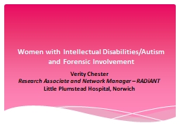 Women with Intellectual Disabilities/Autism and Forensic Involvement