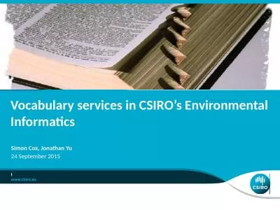 Vocabulary services in CSIRO’s Environmental Informatics