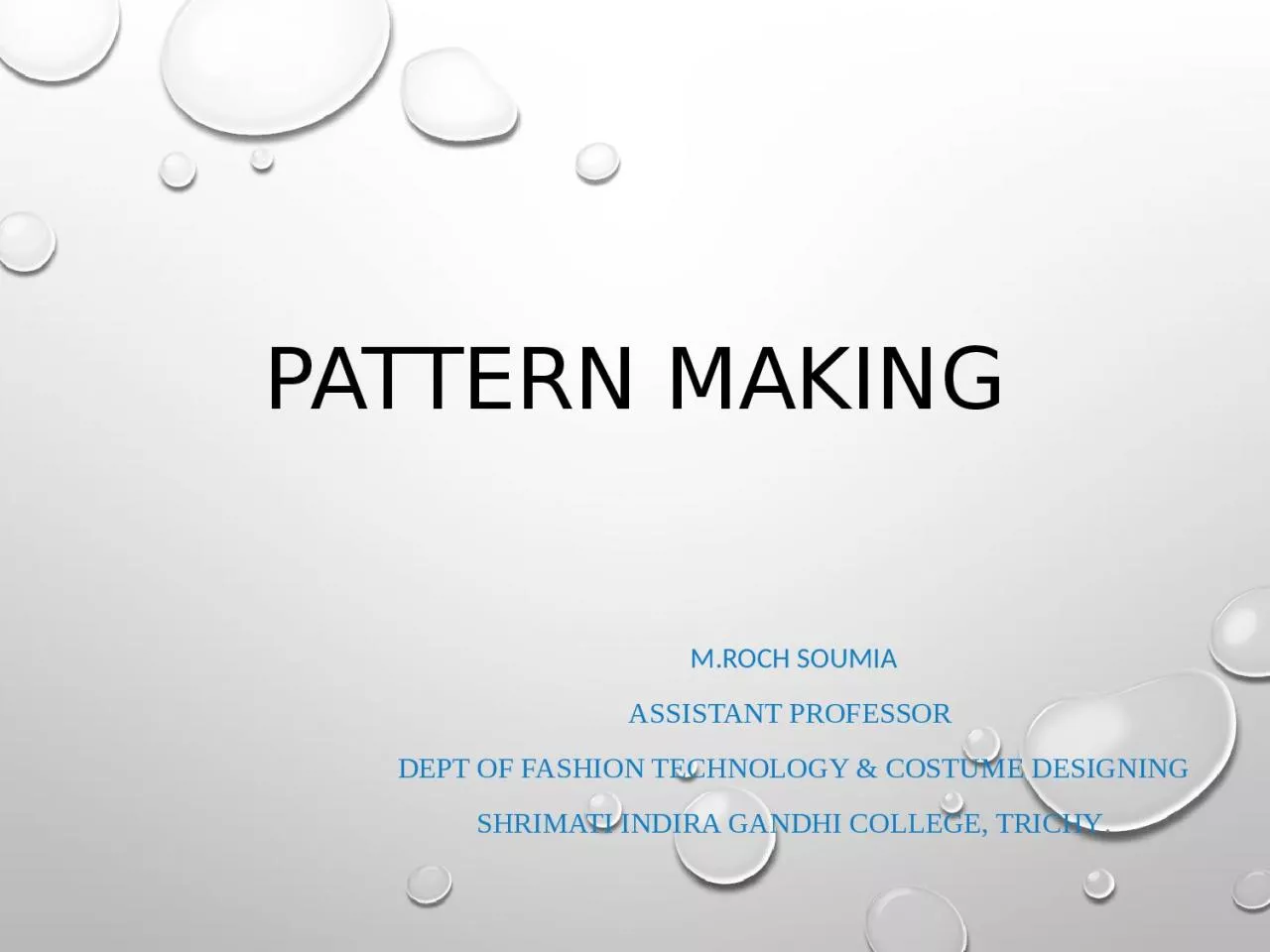 Pattern making M.ROCH SOUMIA
