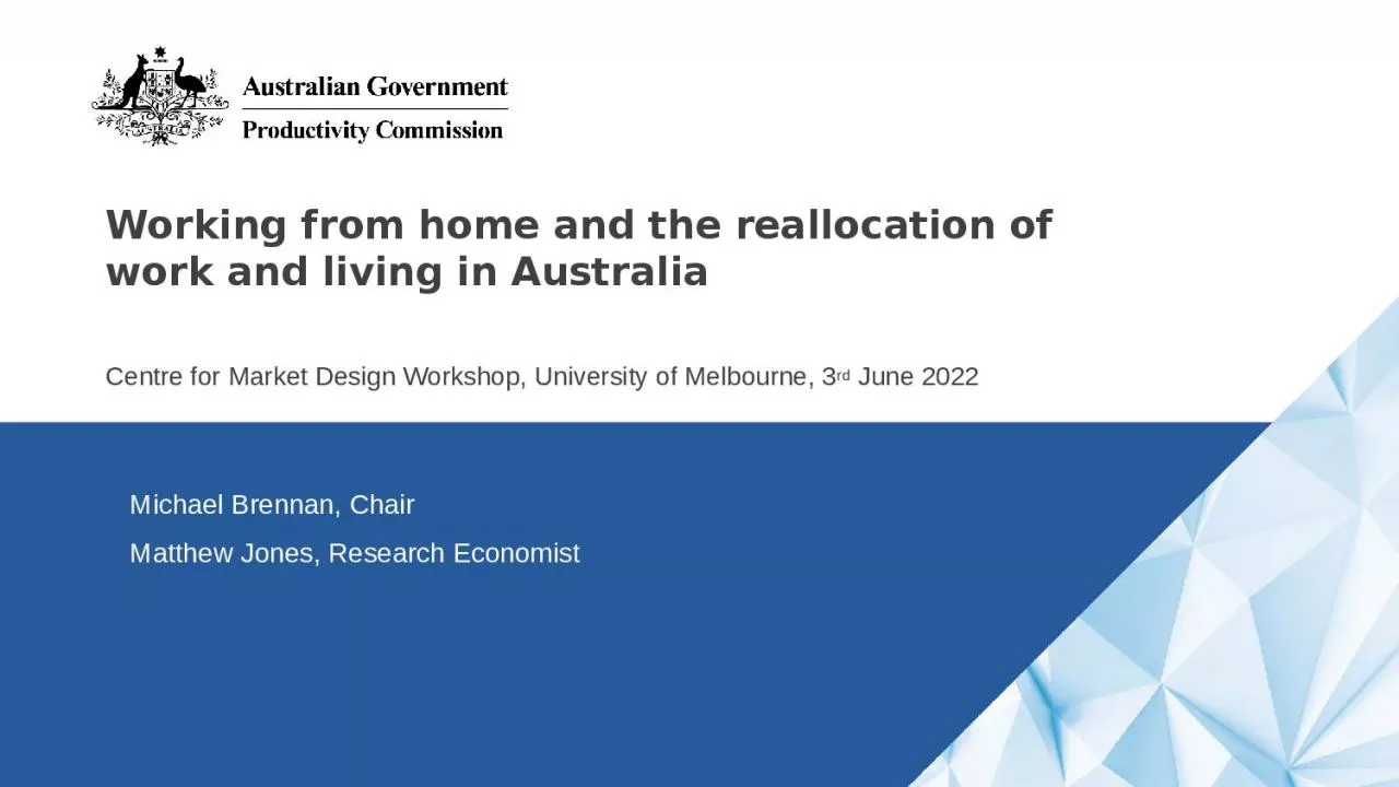 PPT-Working from home and the reallocation of work and living in Australia