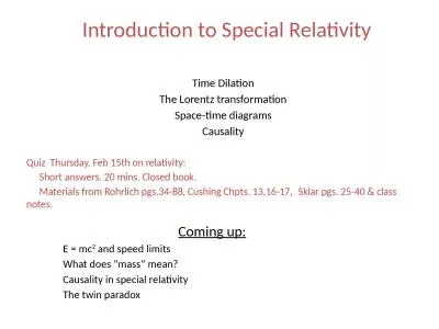 Introduction to Special Relativity