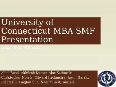 University of Connecticut MBA SMF