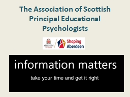 The Association of Scottish Principal Educational Psychologists