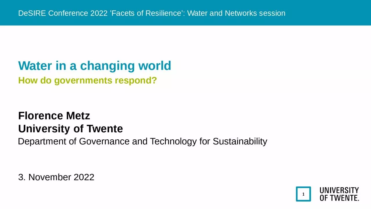 PPT-1 Water in a changing world