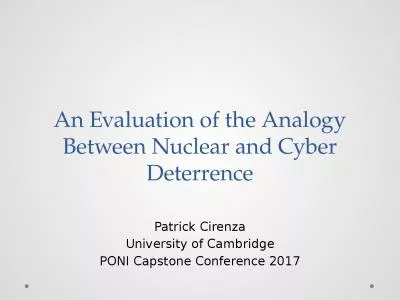 An Evaluation of the Analogy Between Nuclear and Cyber Deterrence