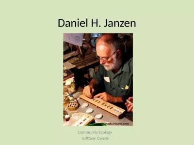 Daniel H. Janzen Community Ecology