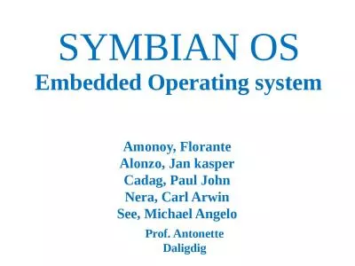 SYMBIAN OS Embedded Operating system