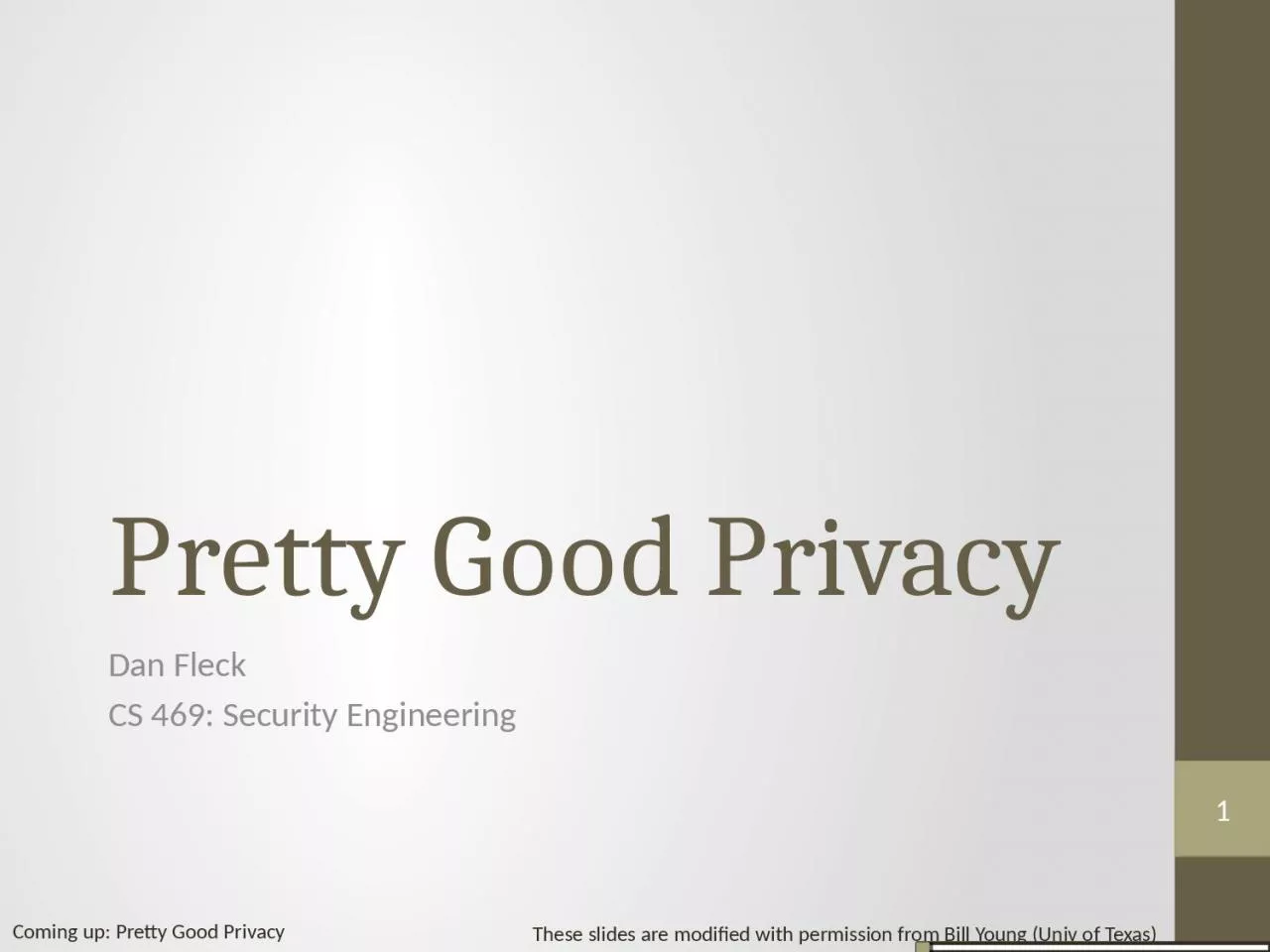 PPT-Pretty Good Privacy Dan Fleck