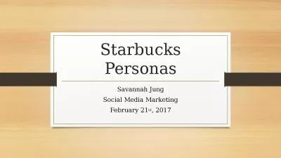 Starbucks Personas Savannah Jung