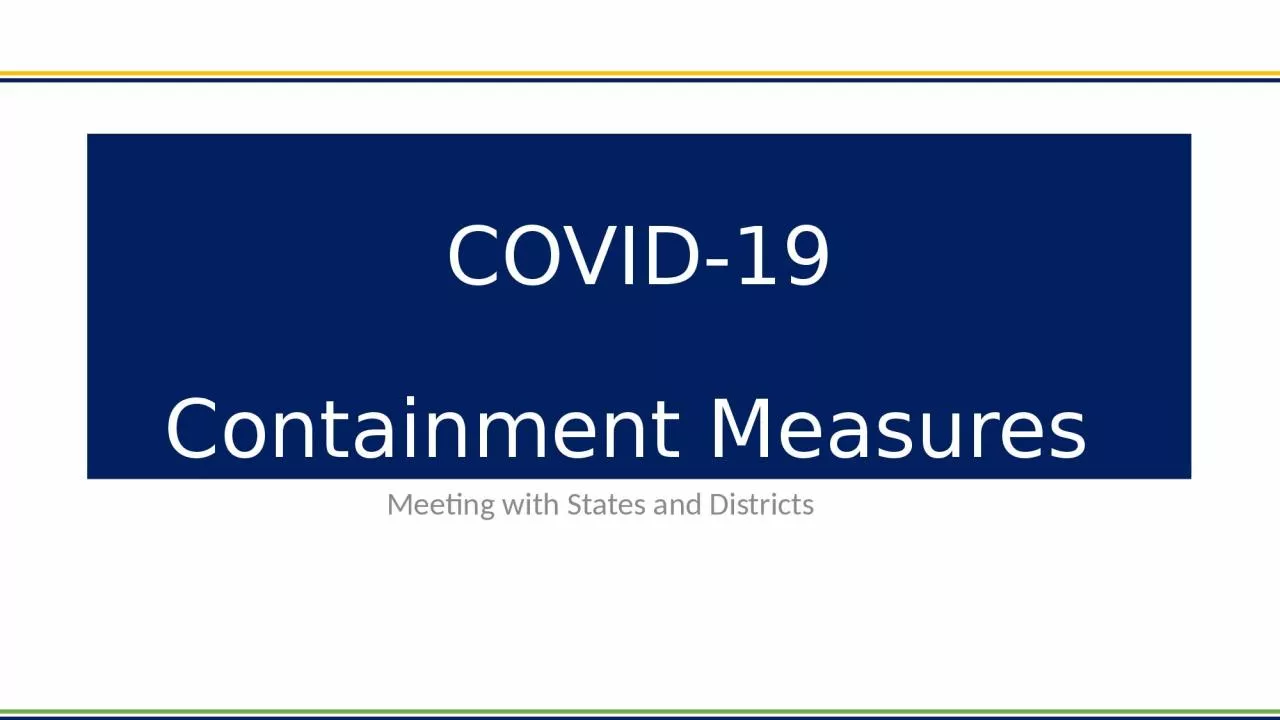 COVID-19 Containment Measures