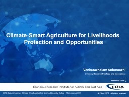 Climate-Smart Agriculture for Livelihoods