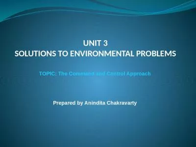 UNIT 3 SOLUTIONS TO ENVIRONMENTAL PROBLEMS