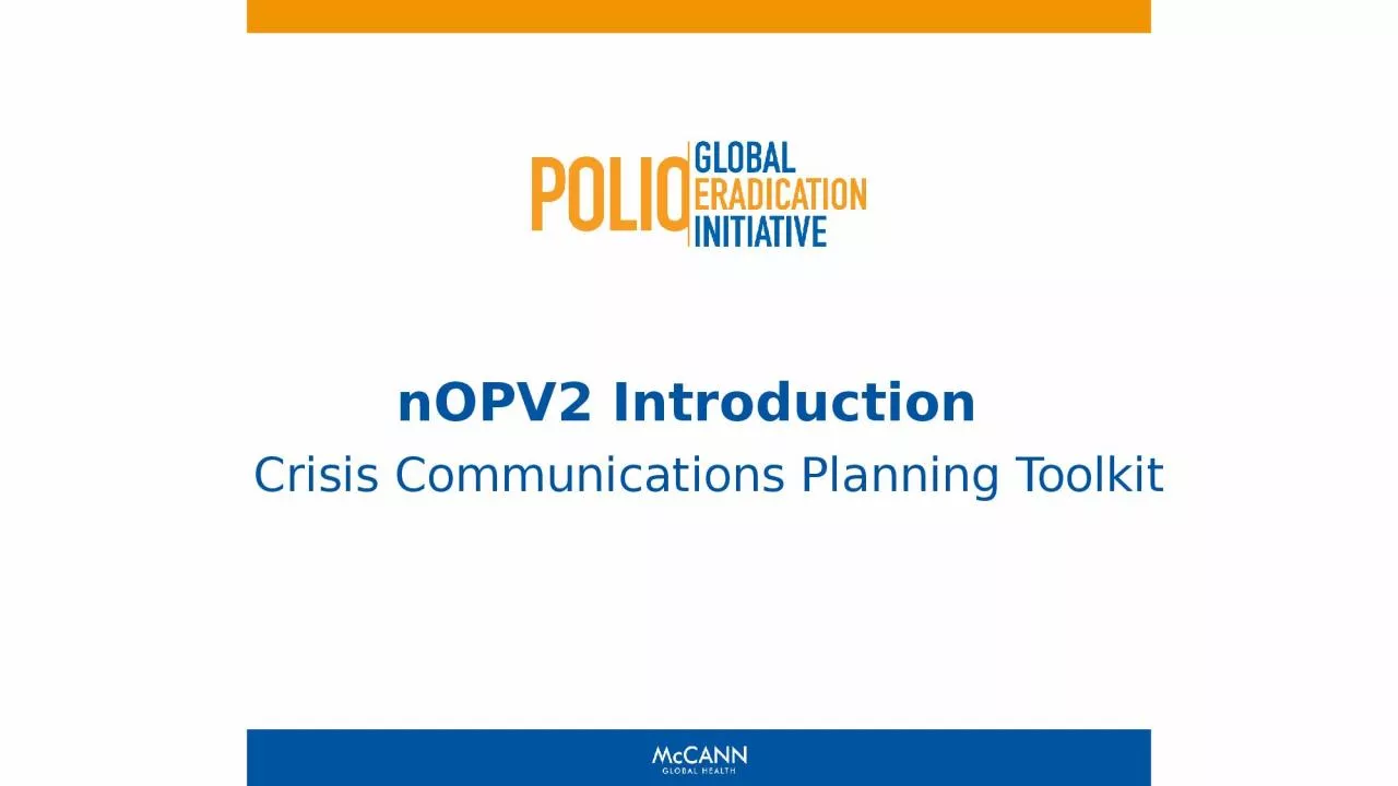 nOPV2 Introduction    Crisis Communications Planning Toolkit