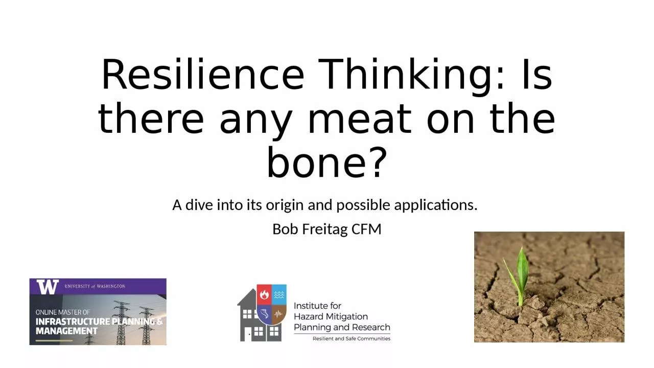 PPT-Resilience Thinking: Is