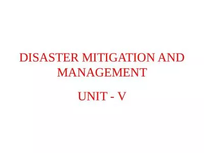 DISASTER MITIGATION AND MANAGEMENT