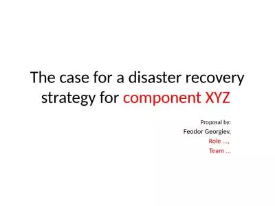 The case for a disaster recovery strategy for