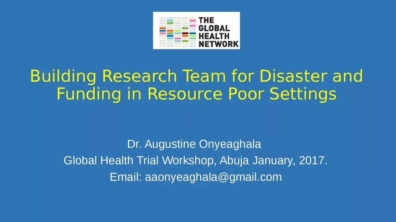 PPT-Building Research Team for Disaster and Funding