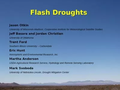 Flash Droughts Jason Otkin