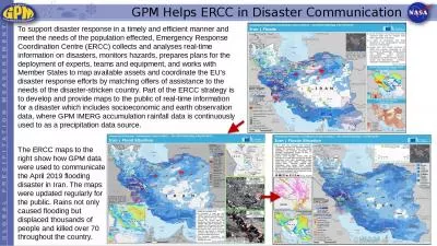 GPM Helps ERCC in Disaster Communication