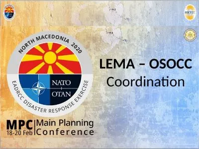LEMA – OSOCC  Coordination