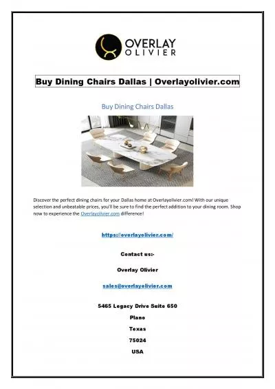 Buy Dining Chairs Dallas | Overlayolivier.com