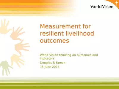 Measurement for resilient livelihood outcomes