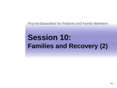 Session 10: Families and Recovery (2)