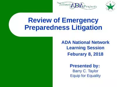 1 Review of Emergency Preparedness Litigation