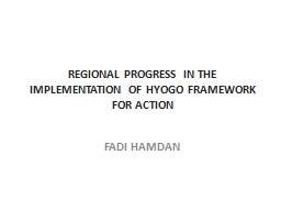 PPT-Regional progress in the implementation of Hyogo Framework for Action