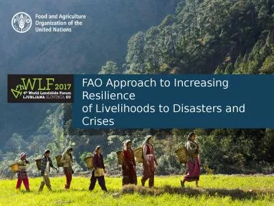 FAO Approach to Increasing Resilience