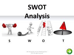 ! SWOT Analysis S W O T Mr.