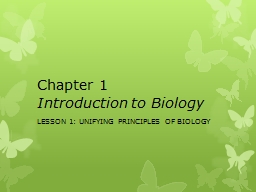 Chapter 1 Introduction to Biology