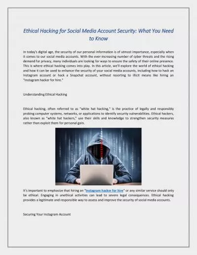 Ethical Hacking for Social Media Account Security: What You Need to Know