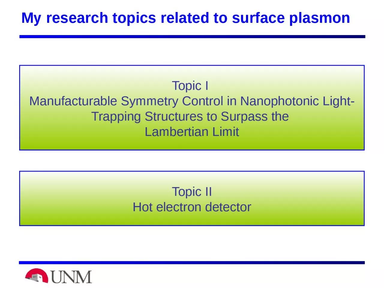 PPT-Topic II Hot electron detector