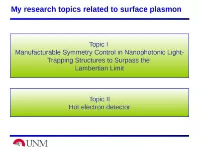 Topic II Hot electron detector