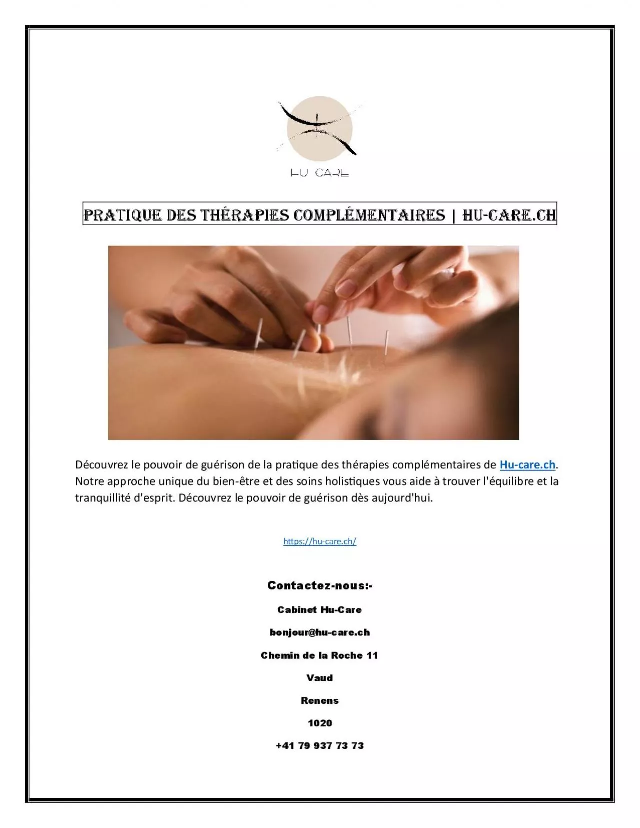 PDF-Pratique des thérapies complémentaires | Hu-care.ch