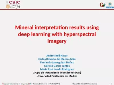 Mineral interpretation results using deep learning with hyperspectral imagery