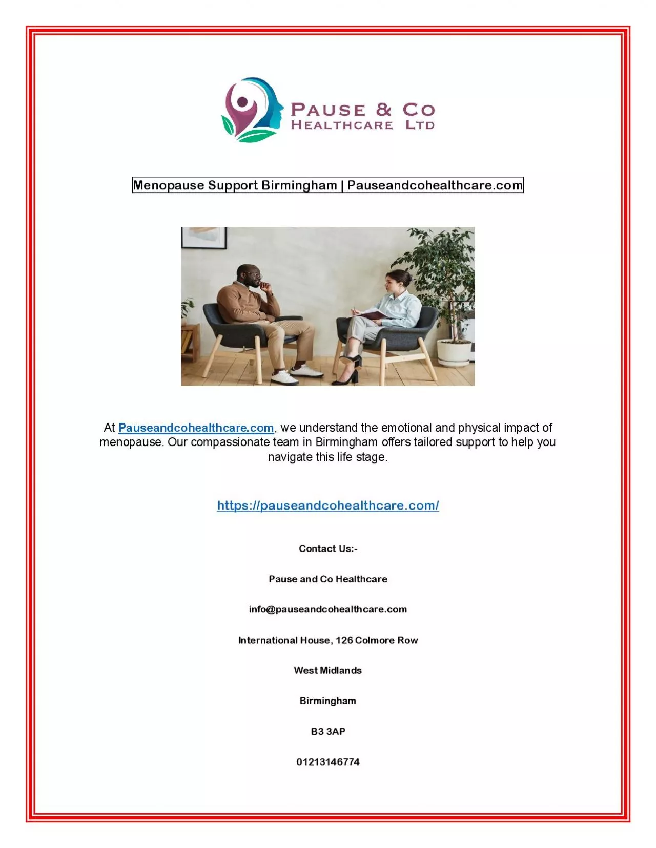 PDF-Menopause Support Birmingham | Pauseandcohealthcare.com