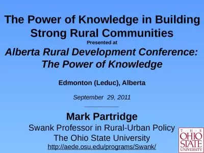 1     The Power of Knowledge in Building Strong Rural Communities