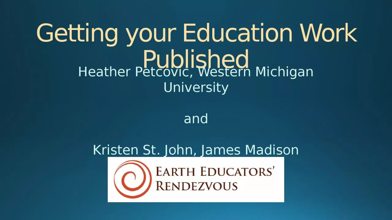 PPT-Getting your Education Work Published