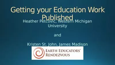 Getting your Education Work Published