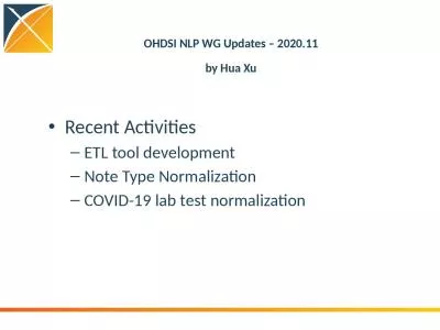 OHDSI NLP WG Updates – 2020.11