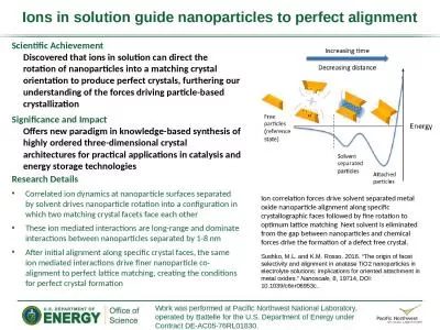 Scientific Achievement Discovered that ions in solution can direct the rotation of nanoparticles